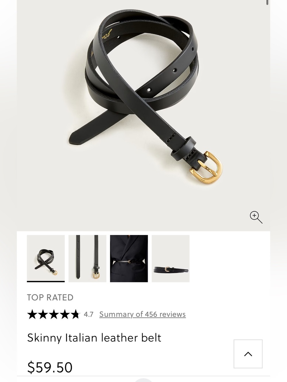 Set of Two J. Crew Skinny Italian Leather Belts - Black & Tan with Gold Buckles